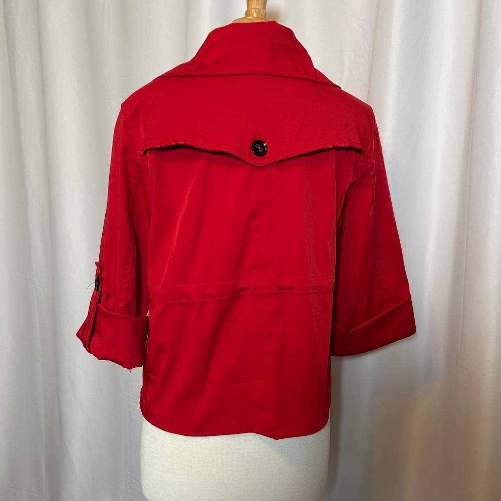 Ruby Rd 3/4 Sleeve Red Stretch Jacket Blazer - Si… - image 3